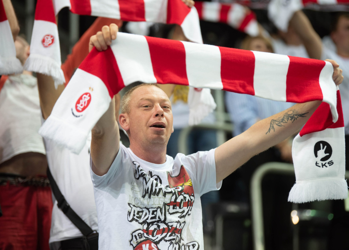 Doping kibiców w meczu ŁKS Commercecon Łódź - IŁ Capital Legionovia Legionowo