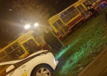 Zderzenie tramwajów na Mickiewicza w Łodzi