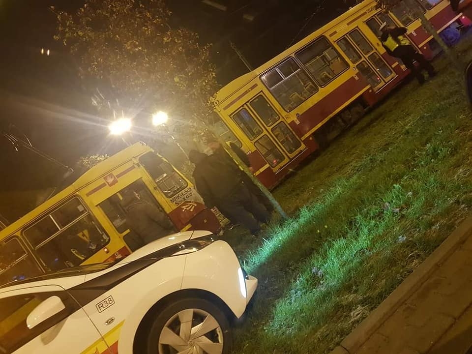 Zderzenie tramwajów na Mickiewicza w Łodzi