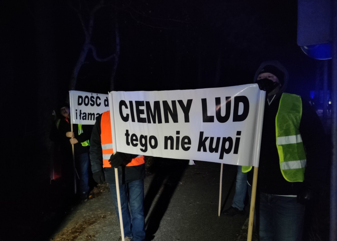 Blokada dróg dojazdowych do bełchatowskiej kopalni