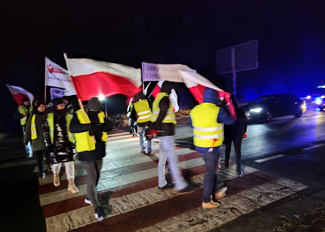 Blokowanie dróg dojazdowych do bełchatowskiej kopalni