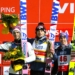 Podium zawodów Pucharu Świata w Wiśle, 5 listopada 2022 r. Halvor Egner Granerud, Dawid Kubacki, Stefan Kraft