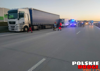 Wypadek na A1 w Kosówce