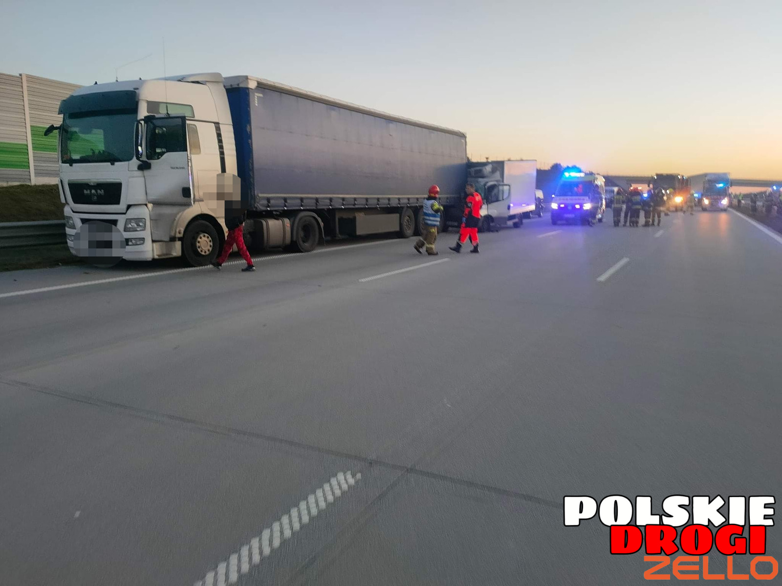 Wypadek na A1 w Kosówce