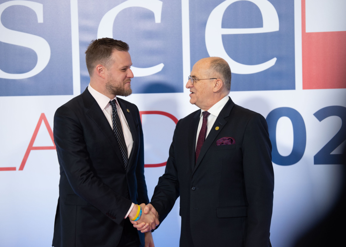 Szczyt OBWE w Łodzi - przywitanie gości