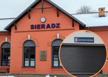 Dworzec PKP w Sieradzu bez kas biletowych