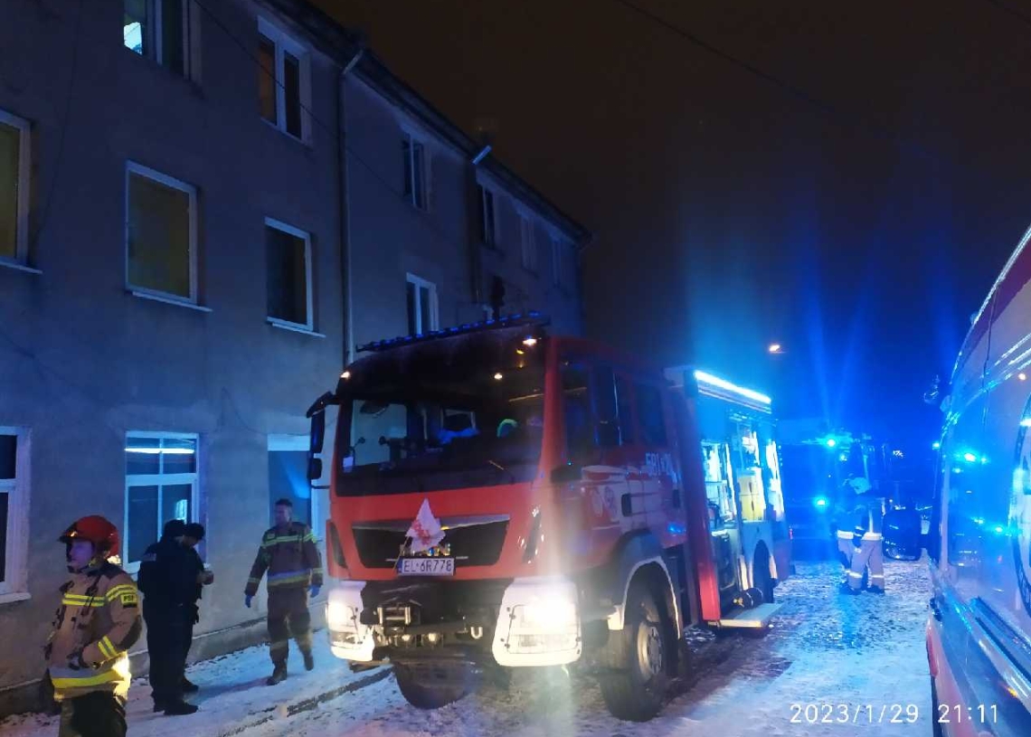 pożar mieszkania w Zgierzu