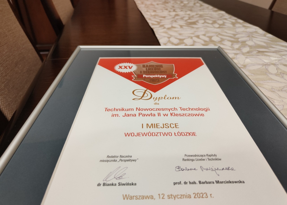 Najlepsze technikum w Łódzkiem jest w Kleszczowie