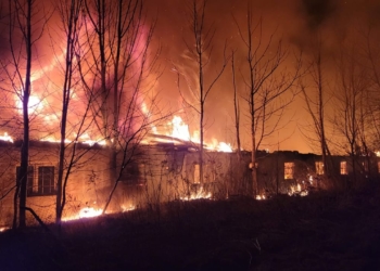 Pożar w miejscowości Kania Góra