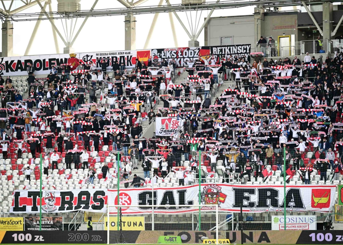 Doping kibiców meczu ŁKS Łódź - GKS Tychy