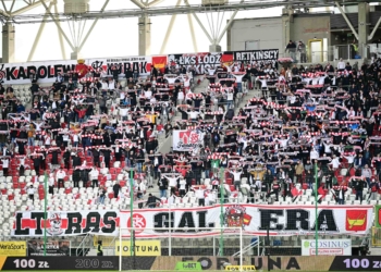 Doping kibiców meczu ŁKS Łódź - GKS Tychy