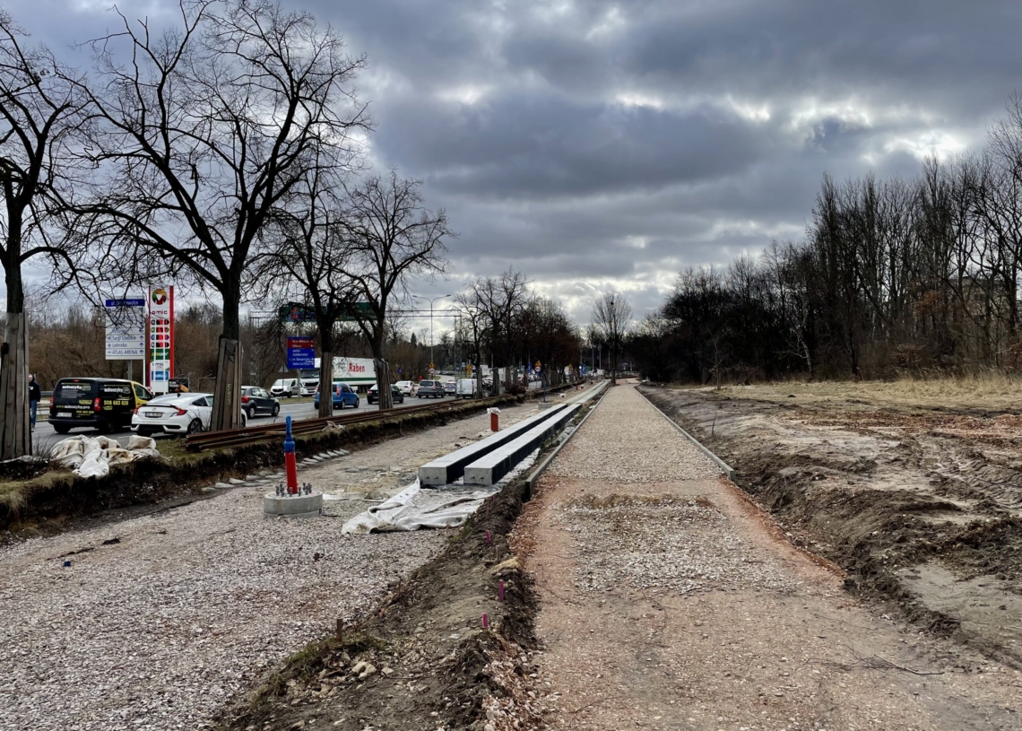 budowa torowiska na Strykowskiej