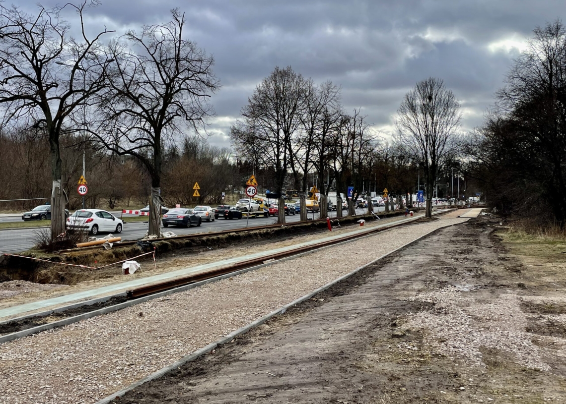 budowa torowiska na Strykowskiej
