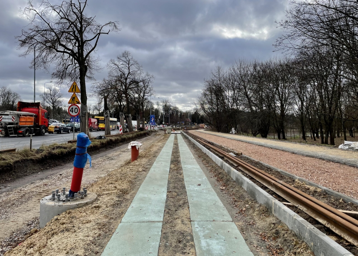 budowa torowiska na Strykowskiej
