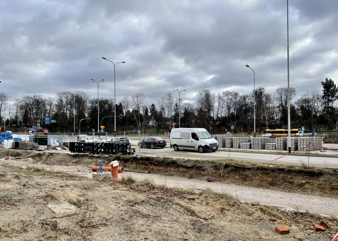 budowa torowiska na Strykowskiej