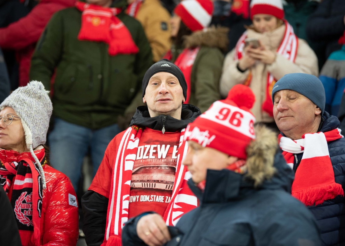 Doping kibiców w meczu Widzew Łódź - Jagiellonia Białystok