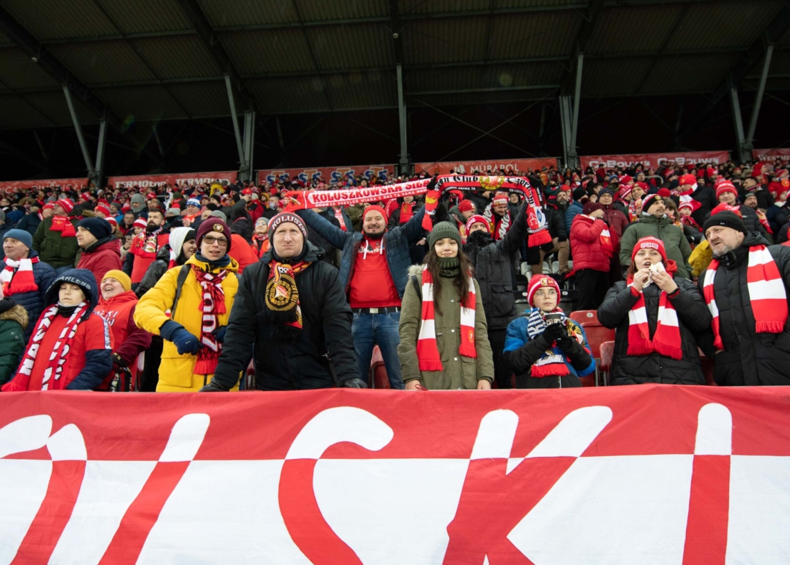 Doping kibiców w meczu Widzew Łódź - Jagiellonia Białystok