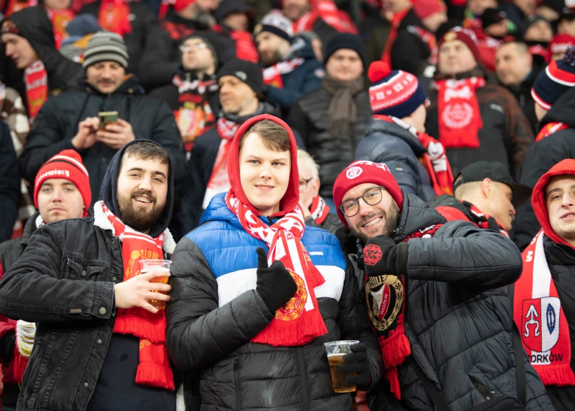Doping kibiców w meczu Widzew Łódź - Jagiellonia Białystok