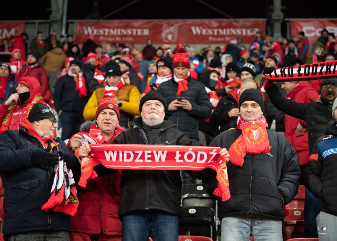 Doping kibiców w meczu Widzew Łódź - Jagiellonia Białystok