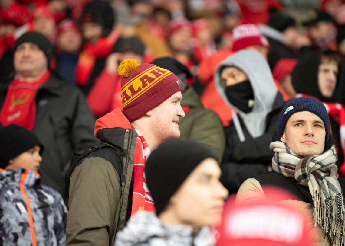 Doping kibiców w meczu Widzew Łódź - Jagiellonia Białystok