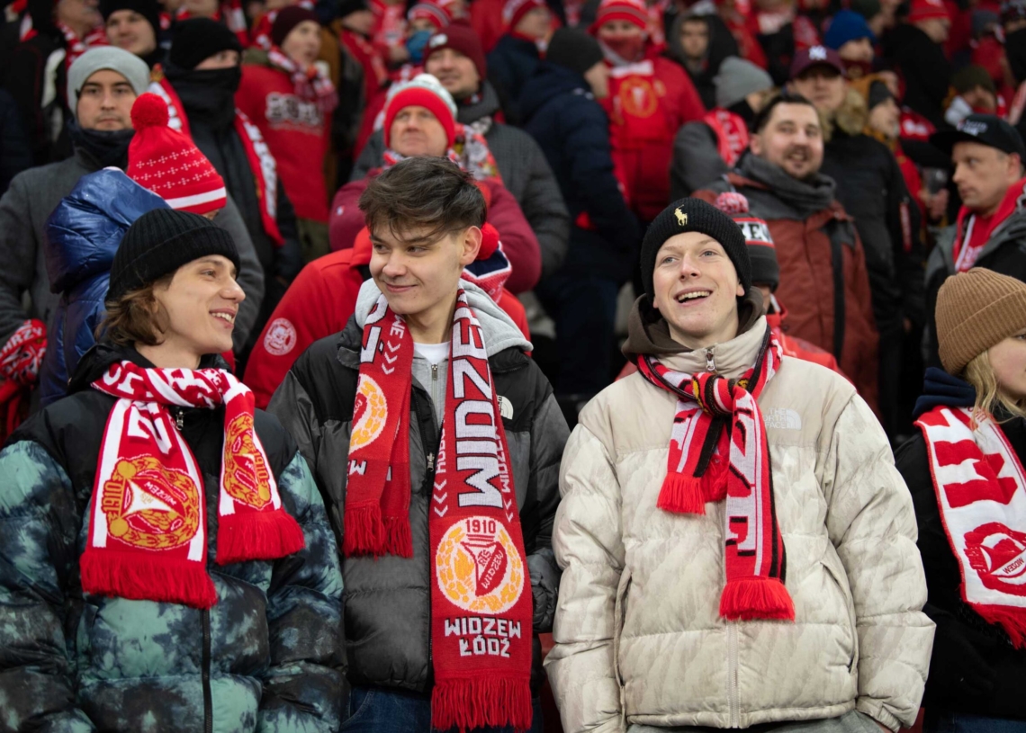 Doping kibiców w meczu Widzew Łódź - Jagiellonia Białystok