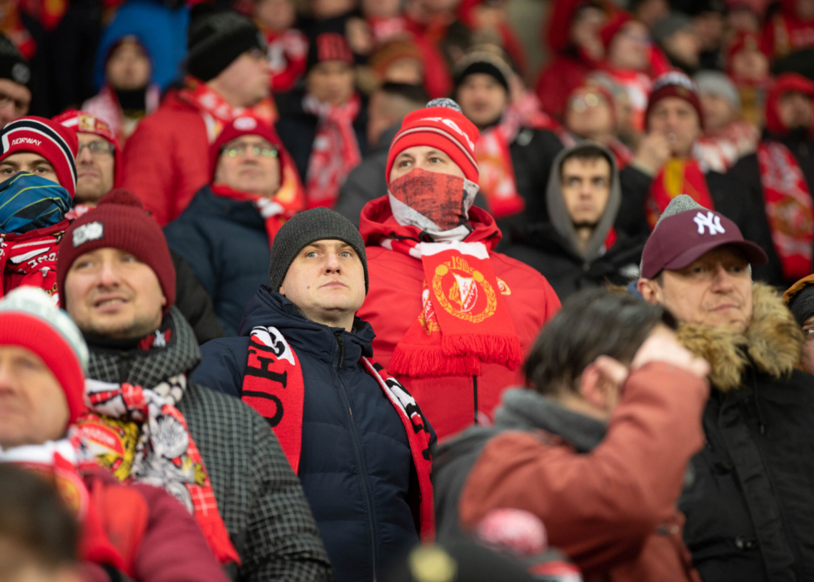 Doping kibiców w meczu Widzew Łódź - Jagiellonia Białystok