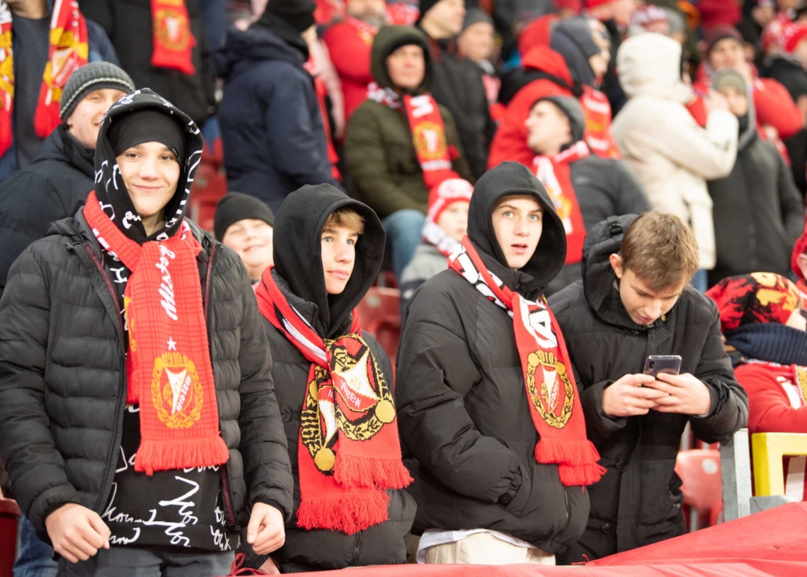 Doping kibiców w meczu Widzew Łódź - Jagiellonia Białystok