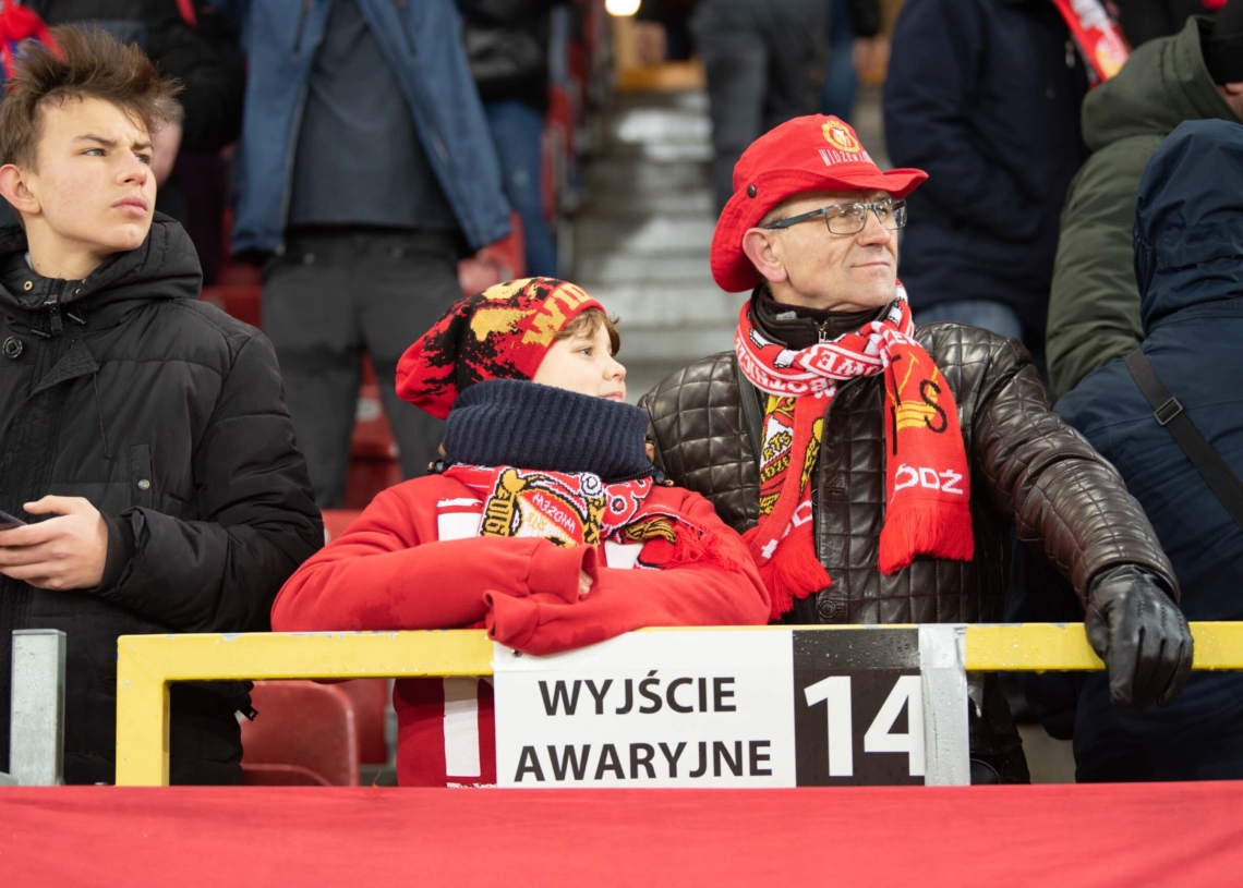Doping kibiców w meczu Widzew Łódź - Jagiellonia Białystok