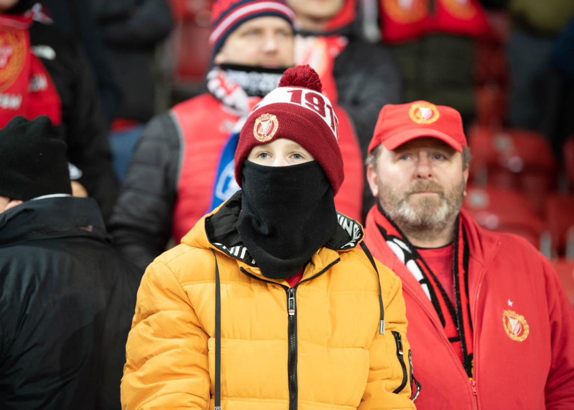 Doping kibiców w meczu Widzew Łódź - Jagiellonia Białystok
