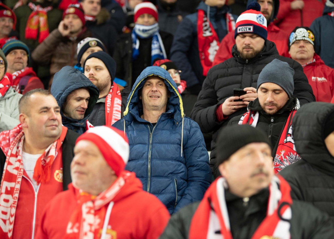 Doping kibiców w meczu Widzew Łódź - Jagiellonia Białystok