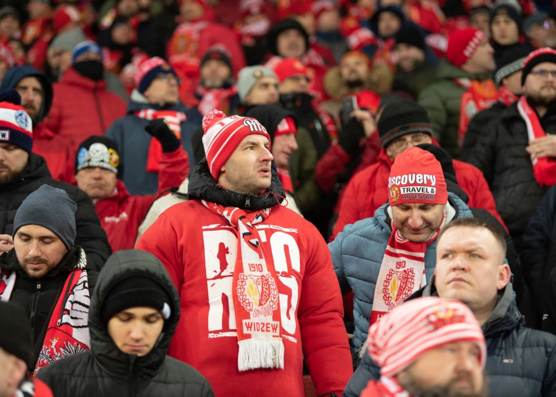 Doping kibiców w meczu Widzew Łódź - Jagiellonia Białystok