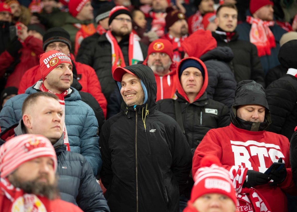 Doping kibiców w meczu Widzew Łódź - Jagiellonia Białystok