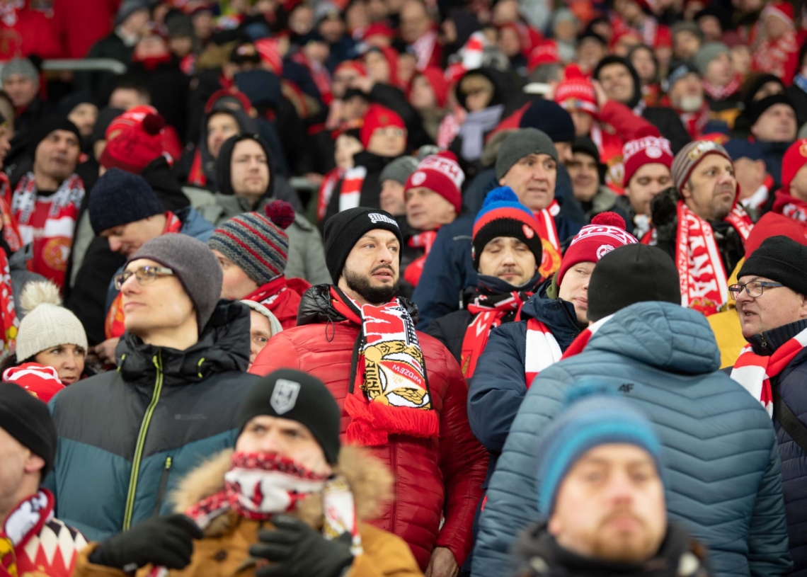 Doping kibiców w meczu Widzew Łódź - Jagiellonia Białystok