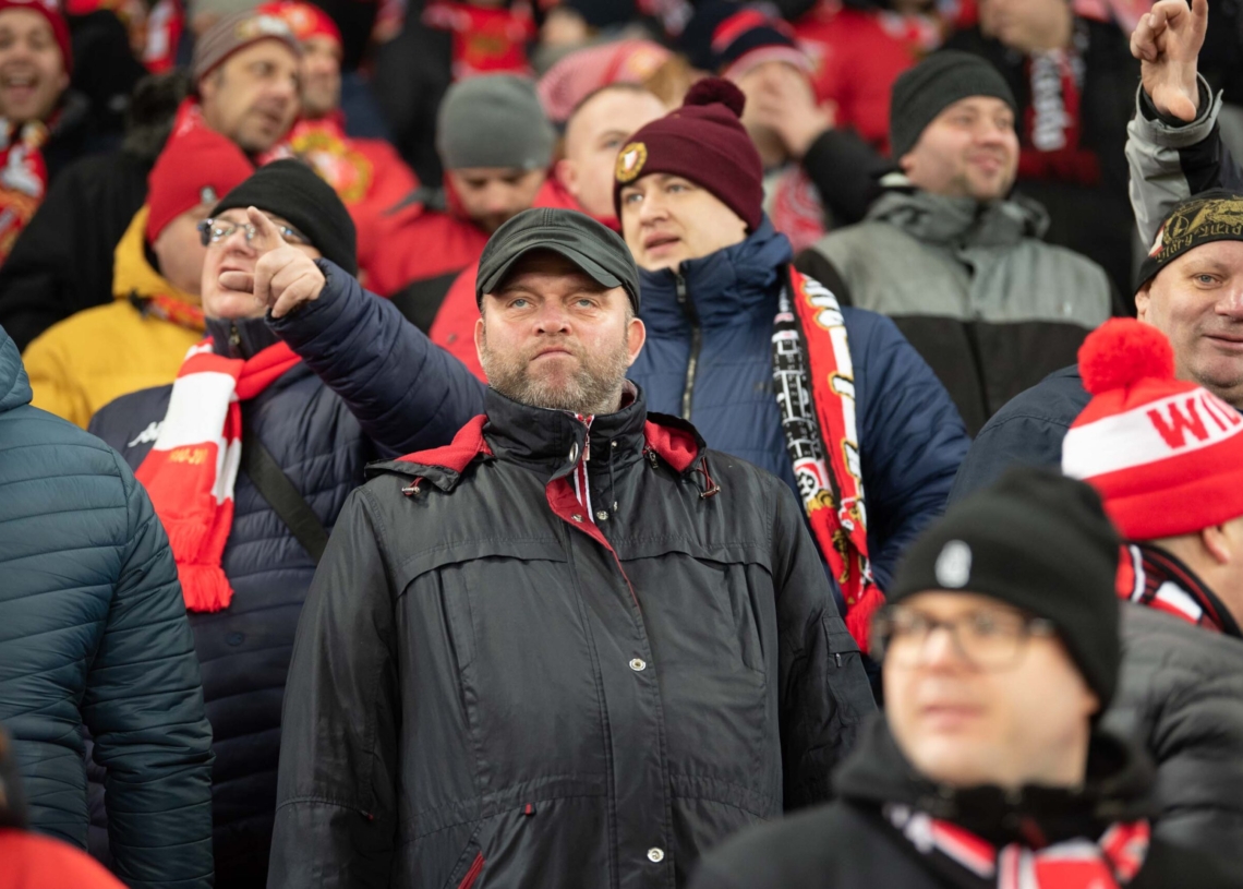 Doping kibiców w meczu Widzew Łódź - Jagiellonia Białystok