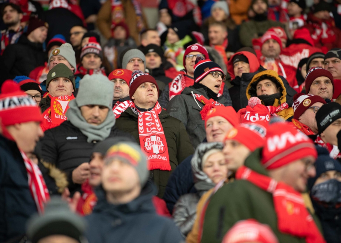 Doping kibiców w meczu Widzew Łódź - Jagiellonia Białystok