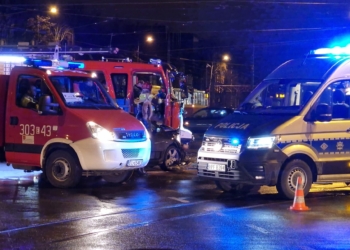 Wypadek na skrzyżowaniu marszałków w Łodzi