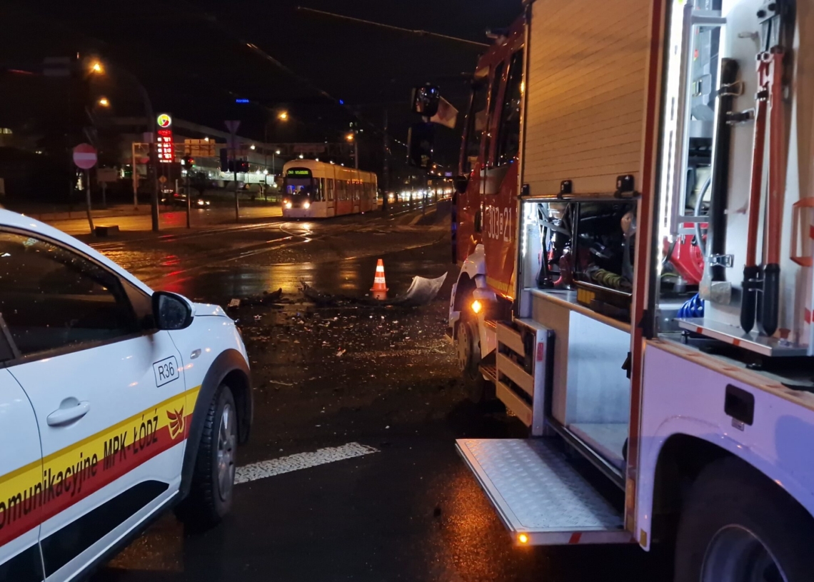 Wypadek na skrzyżowaniu marszałków w Łodzi