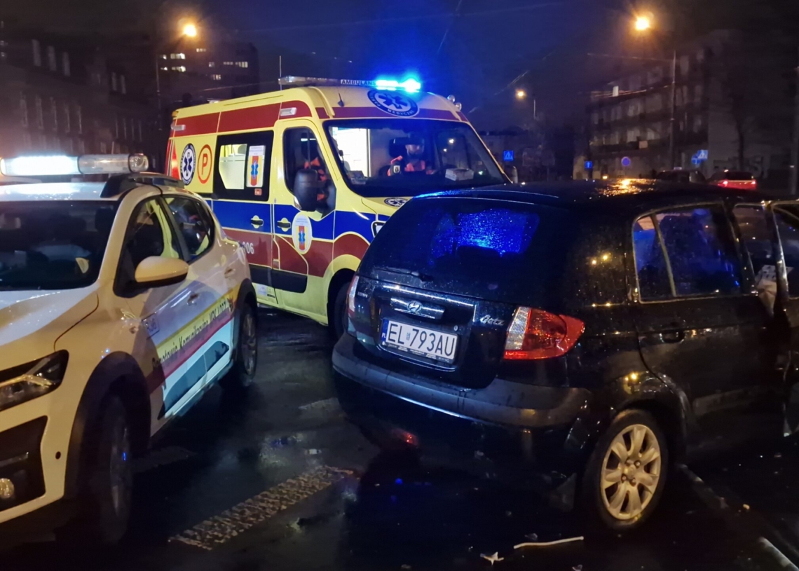 Wypadek na skrzyżowaniu marszałków w Łodzi