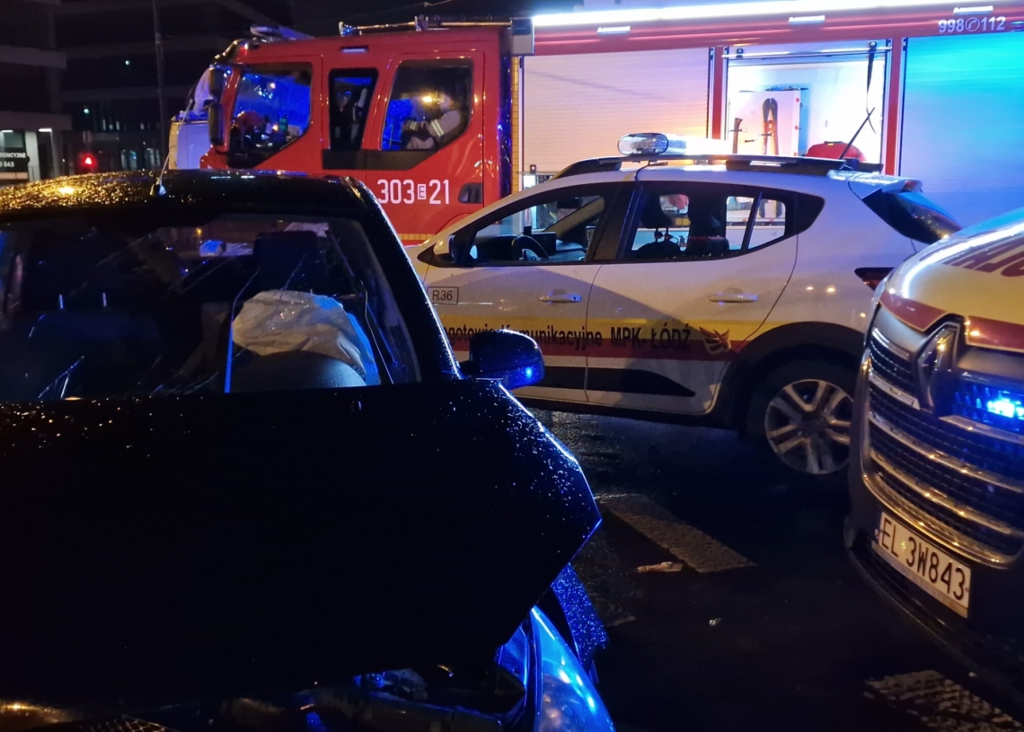 Wypadek na skrzyżowaniu marszałków w Łodzi
