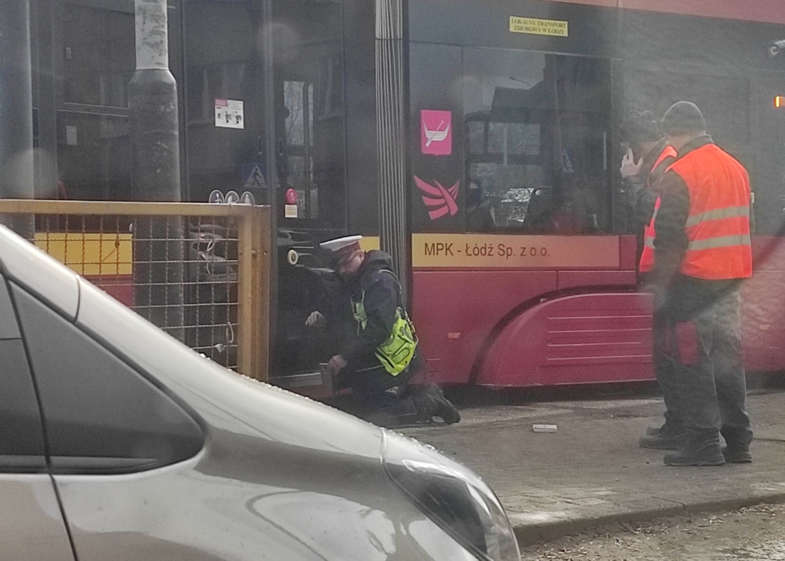 Wykolejenie tramwaju na Narutowicza-Kopcińskiego w Łodzi