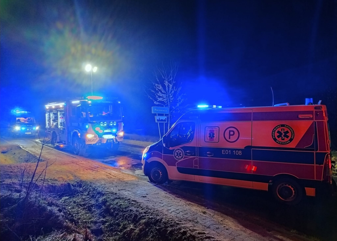 Wypadek z udziałem pijanego pieszego w Parzniewicach 1 Wypadek z udziałem pijanego pieszego w Parzniewicach