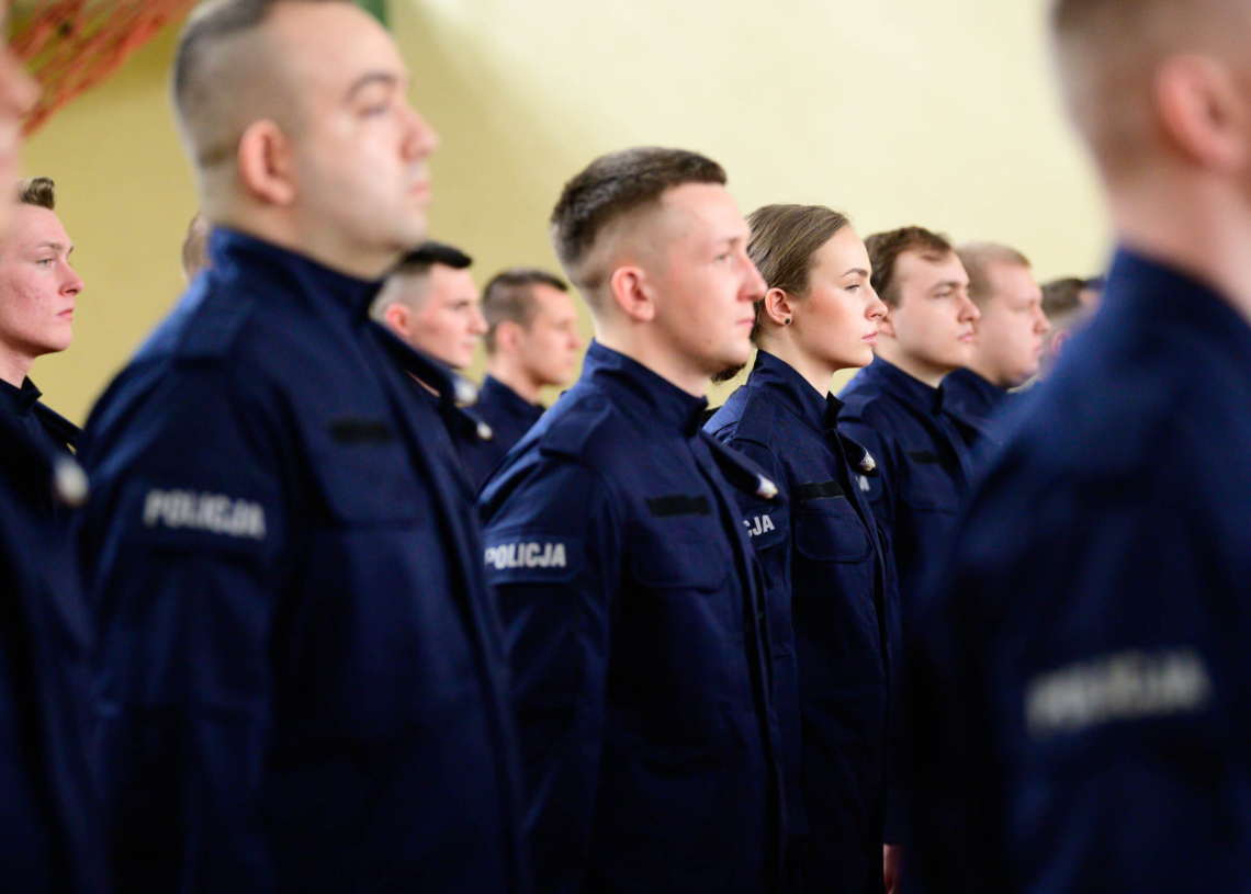 Ślubowanie nowo przyjętych funkcjonariuszy w Łodzi