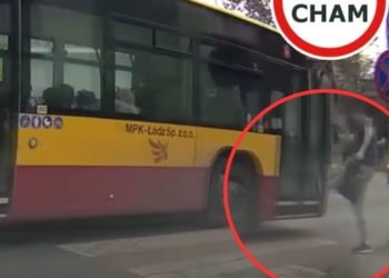 Autobus kontra pieszy na łódzkiej Dąbrowie