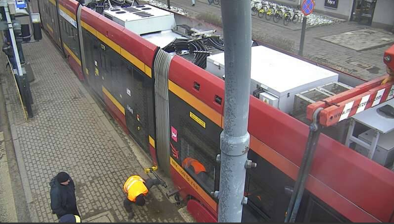 Wykolejenie tramwaju na Narutowicza-Kopcińskiego w Łodzi