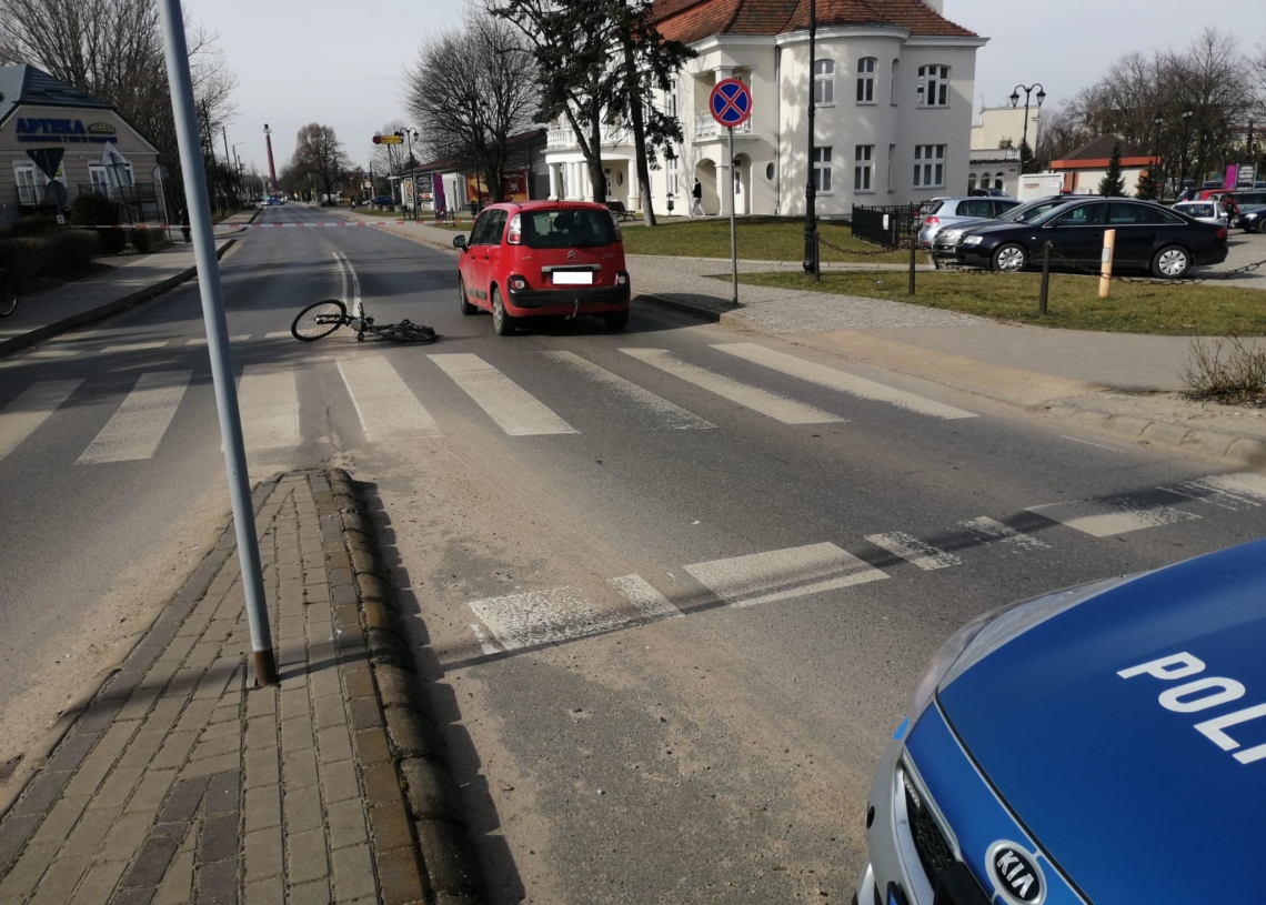 Potrącony rowerzysta z Kutna trafił do szpitala