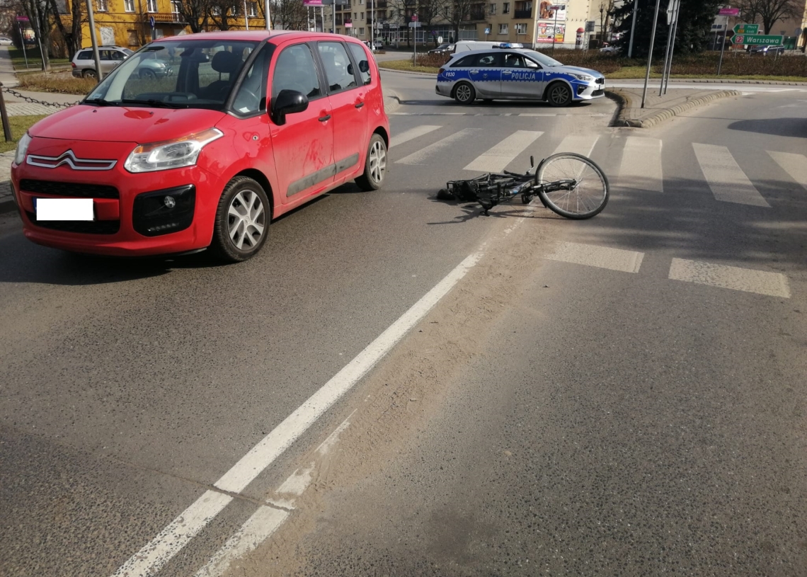 Potrącony rowerzysta z Kutna trafił do szpitala