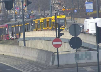 Zatrzymanie tramwajów na Mickiewicza