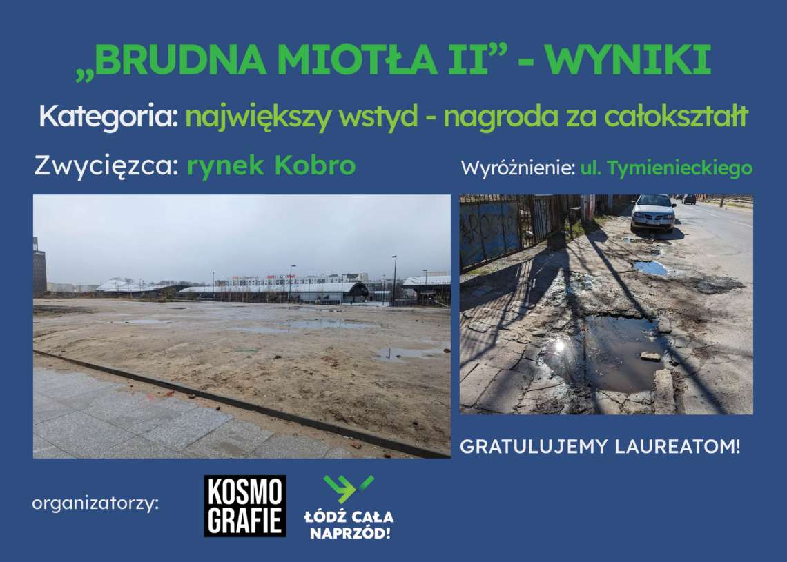 Wyniki konkursu „Brudna Miotła II”. Jadwigi najbardziej dziurawą ulicą, a najbrudniejszą – Milionowa. Kilkuset łodzian nie może się mylić