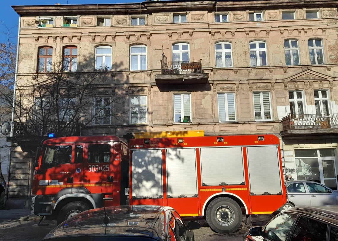 Pożar kamienicy przy Targowej w Łodzi
