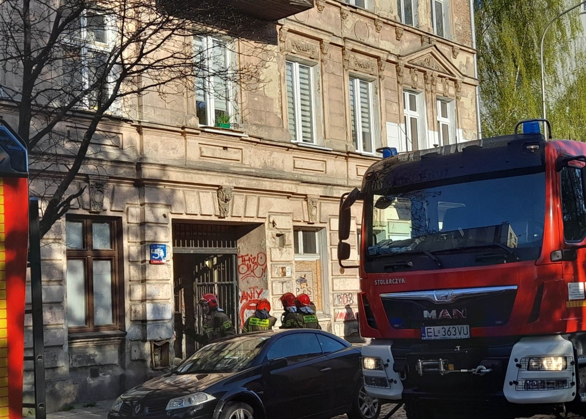 Pożar kamienicy przy Targowej w Łodzi